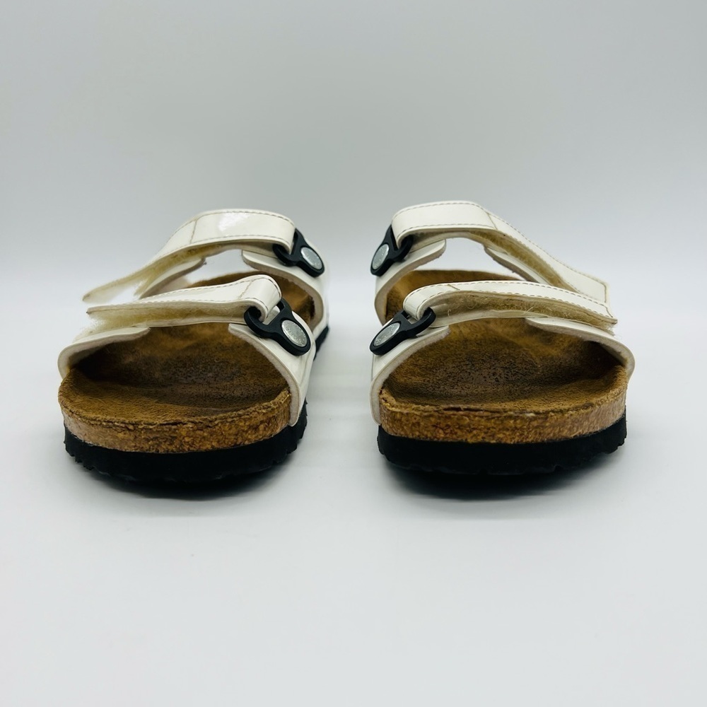 BIRKIES UNISEX WHITE VELCRO SLIP ON SANDALS SIZE W6 M4 - Picture 3 of 14